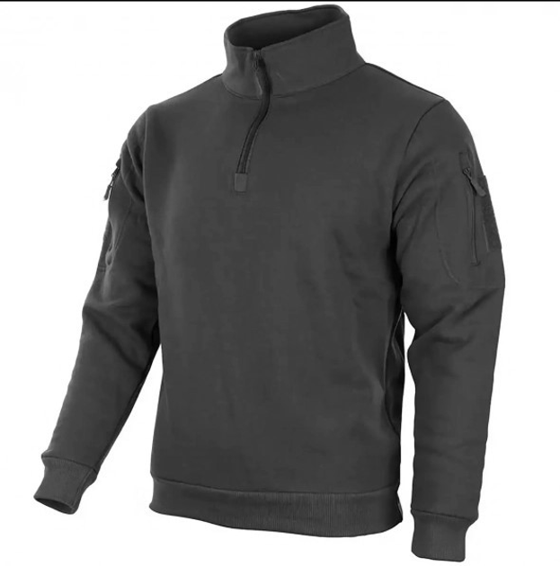 Кофта тактическая Черная Mil-Tec Tactical Sweatshirt 11472502-М - изображение 1