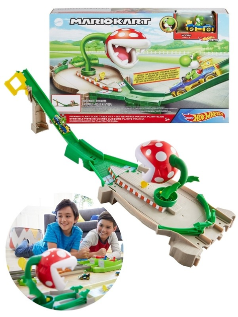 Tor samochodowy Hot Wheels Mario Kart Starcie z wrogiem Piranha Plant Slide (887961773231) - obraz 3