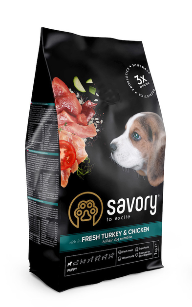 Корм для щенков всех пород Сейвори Savory Puppy rich in Fresh Turkey ...
