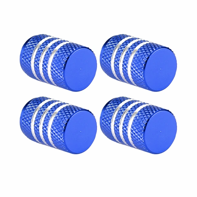Ковпачки для автомобіля на ніпель 3Stripes Center Blue/Silver, 4 шт (67346) - зображення 4