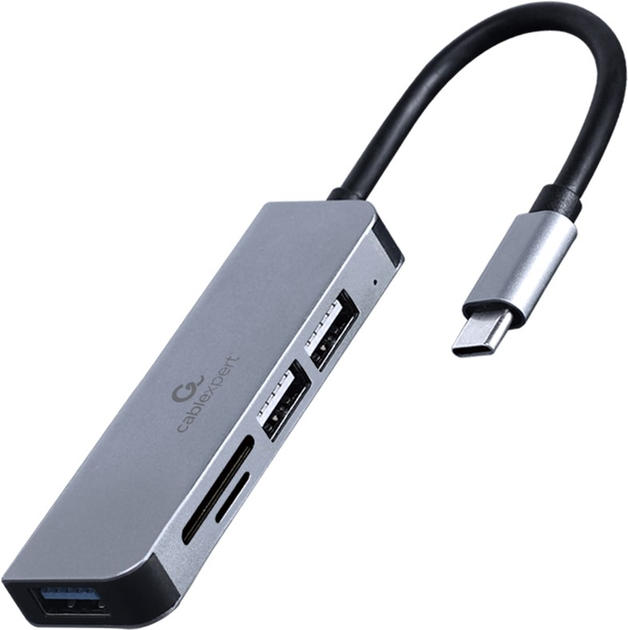 USB-хаб Cablexpert USB Type-C 5-in-1 (UHB-CM-CRU3P1U2P2-01) - зображення 1