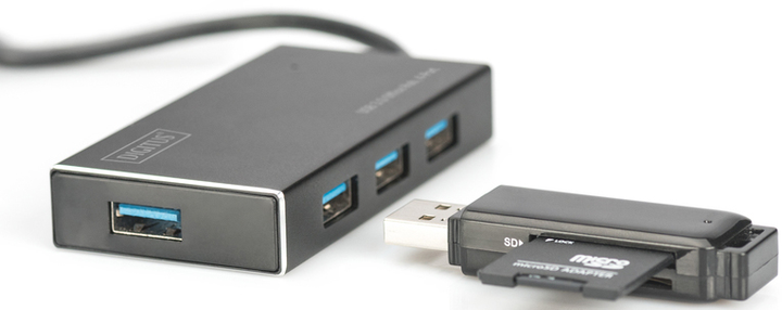 Hub USB Digitus USB 3.0 Hub biurowy 4-w-1 (DA-70240-1) - obraz 3