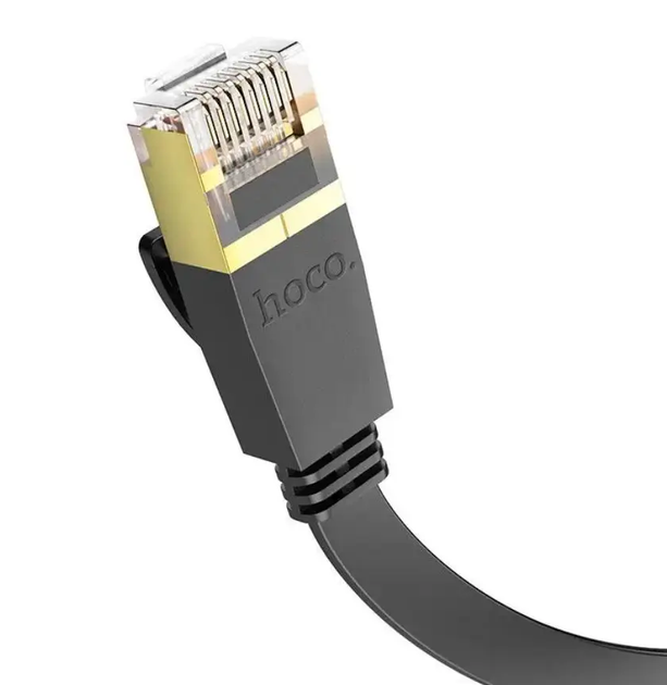 Кабель сетевой для интернета HOCO US07 LAN RJ-45 to RJ-45 General 20 м черный - изображение 2
