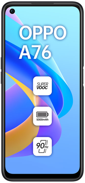 Smartfon OPPO A76 4/128GB DualSim Glowing Black (CPH2375GK) - obraz 1