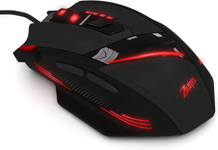 Мышь проводная игровая Zelotes Т-60 3200 точек/дюйм 7 кнопок покрытие Soft-touch (FKT-3215-9632) - изображение 8