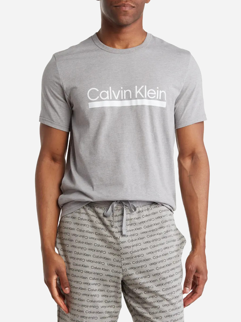 Акція на Піжамна футболка чоловіча бавовняна Calvin Klein 897271223 M Сіра від Rozetka