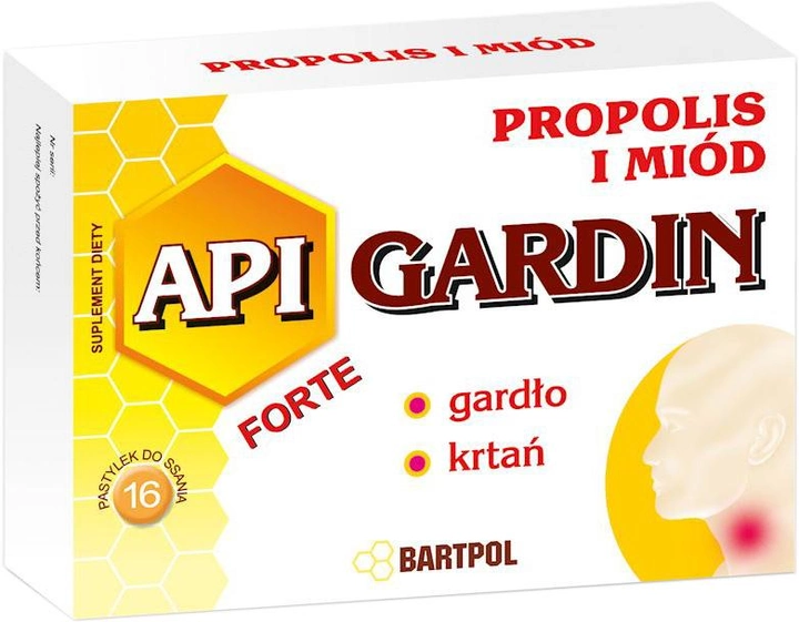 Suplement diety Bartpol Api Gardin Propolis Miód 16 tabletek (5907799203061) - obraz 1