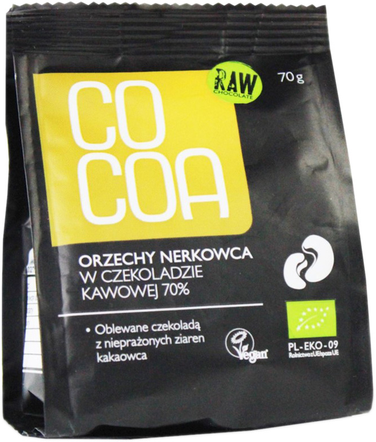 Orzechy Nerkowca w surowej czeko Cocoa Bio 70 g (5902768064308) - obraz 1
