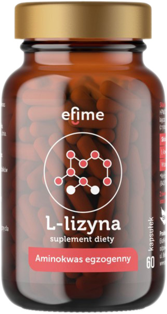 Дієтична добавка Ekamedica L-Лізин 60 капсул Efime (5902709521839) - зображення 1