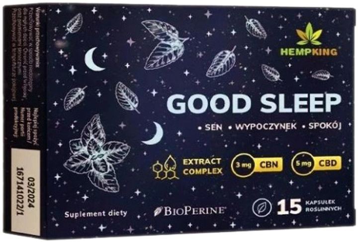 Добавка HEMPKING Good Sleep 15 капсул (5904806120359) - зображення 1