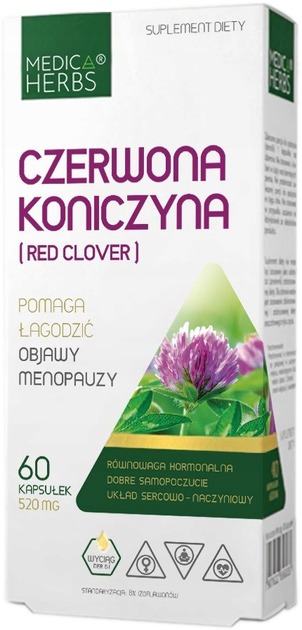 Suplement diety Medica Herbs Czerwona Koniczyna Red Clover 60 kapsułek (5907622656521) - obraz 1