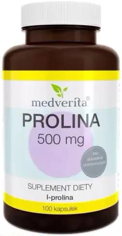 Добавка Medverita Пролін 500 мг 100 капсул (5900718340168) - зображення 1