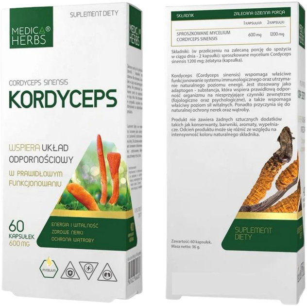 Suplement diety Medica Herbs Cordyceps 60 kapsułek (5907622656729) - obraz 1