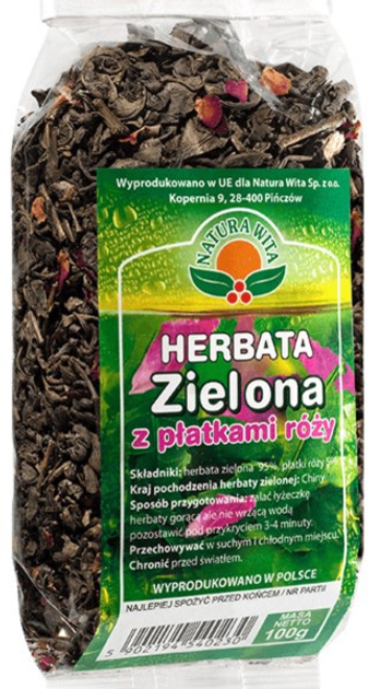 Herbata Zielona Natura Wita Z Płatkami Róży 100 g (5902194540230) - obraz 1