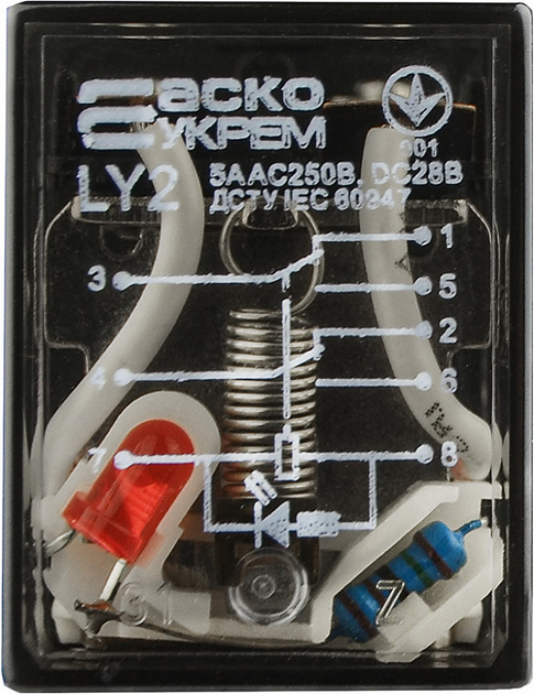 Проміжне реле 10А 2к 220V AC LY2 [A0090070002] АСКО - зображення 4