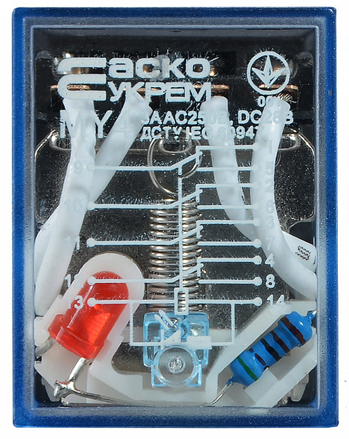 Проміжне реле 3А 4к 220V AC МY4 [A0090010009] АСКО - зображення 2