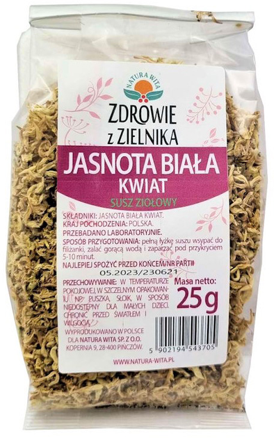 Herbata Natura Wita Jasnota Biała Kwiat 25g (5902194543705) - obraz 1