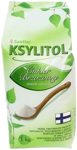 Cukier brzozowy Santini Ksylitol 1kg Torebka (5908234462166) - obraz 1