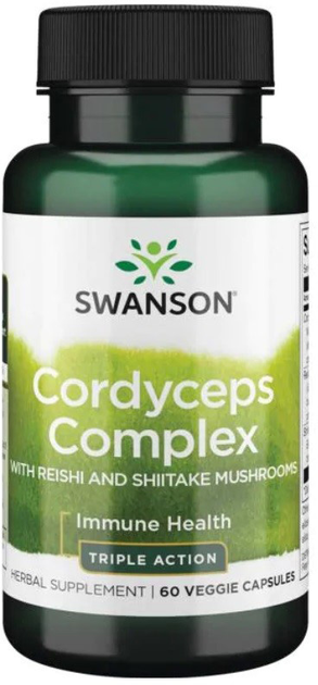 Suplement diety Swanson Cordyceps Complex z Reishi 60 kapsułek (87614142319) - obraz 1