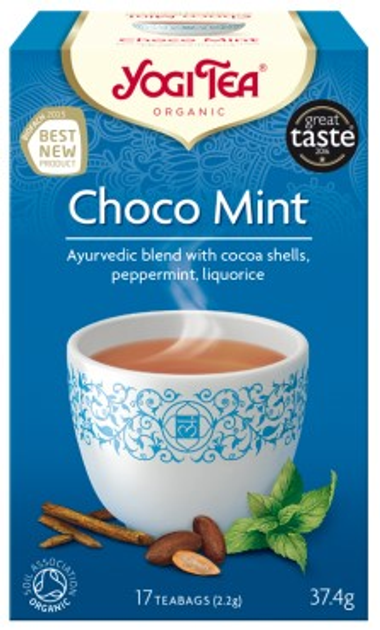 Органічний чай з м'ятою Yogi Tea Choco Mint 17x22 г (4012824402850) - зображення 1