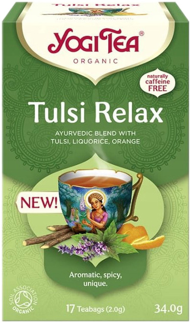 Herbata Yogi Tea Tulsi Relax Bio 17x2 g (4012824405622) - obraz 1