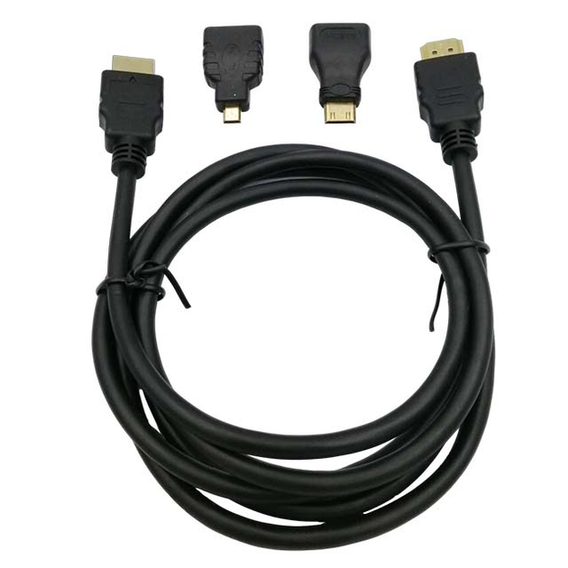 Кабель HDMI-HDMI 1,5 метра с переходниками miniHDMI и microHDMI на ...