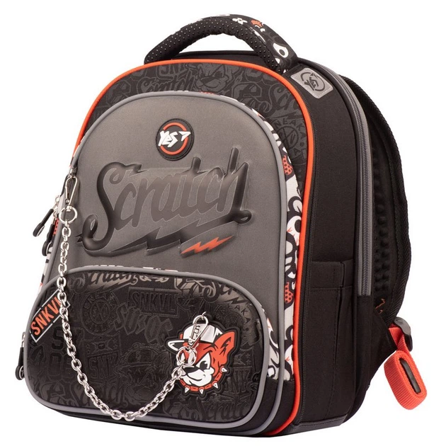 Рюкзак школьный каркасный ортопедический для первоклассника Yes S-30 Juno Ultra Premium Scratch dog, для мальчиков, черный (553162) - Фото 3 Рюкзак школьный каркасный ортопедический для первоклассника Yes S-30 Juno Ultra Premium Scratch dog, для мальчиков, черный (553162) - изображение 3