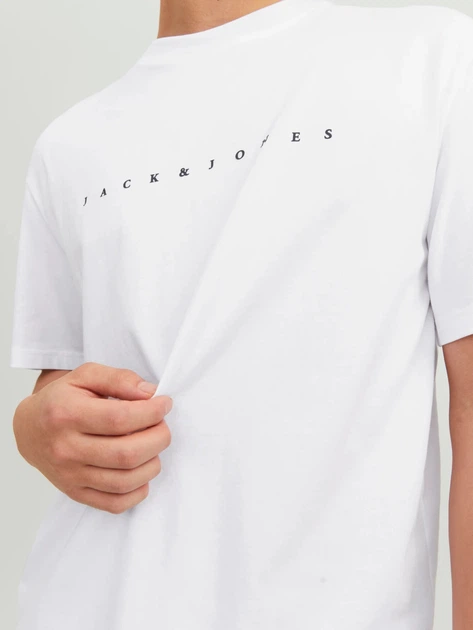Футболка хлопковая длинная мужская Jack & Jones 12234746 L White (5715369477442) - Фото 4 Футболка хлопковая длинная мужская Jack & Jones 12234746 L White (5715369477442) - изображение 4