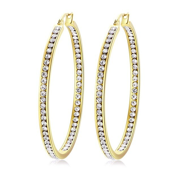 Серьги с кристаллами Сваровски 001053 Italina 5,0см*3мм Белый от ...