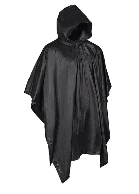 Пончо тактичне Mil-Tec Плащ-палатка Водонепроникна One-Size Чорний PONCHO VINYL SCHWARZ (10628502) - зображення 1