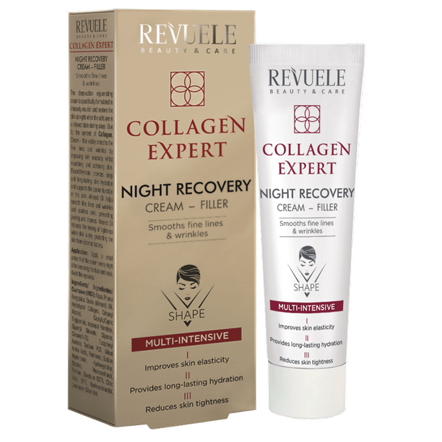 Ночной восстанавливающий крем-филлер для лица Revuele Collagen Expert 50 мл 