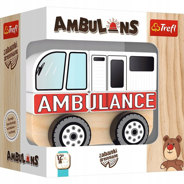 Auto drewniane Trefl Ambulans (61000) (5900511610000) - obraz 1
