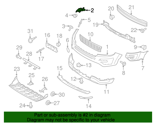 Крепление переднего бампера Ford Explorer 2016-2019, левое, AVTM, FB5Z17E814B, 182834931 - изображение 2