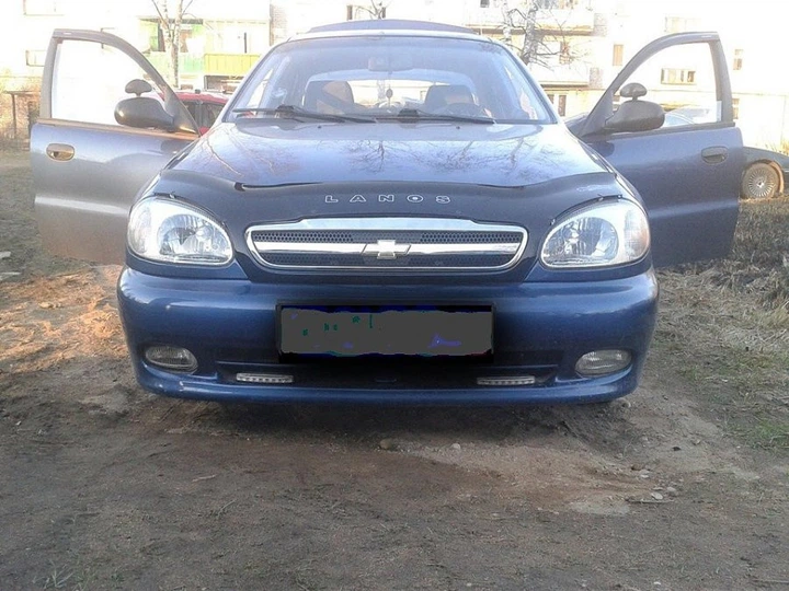 Дефлектор капота (мухобійка) Vip Tuning Chevrolet Lanos 2005 /з решіткою радіатора CH15 - зображення 2