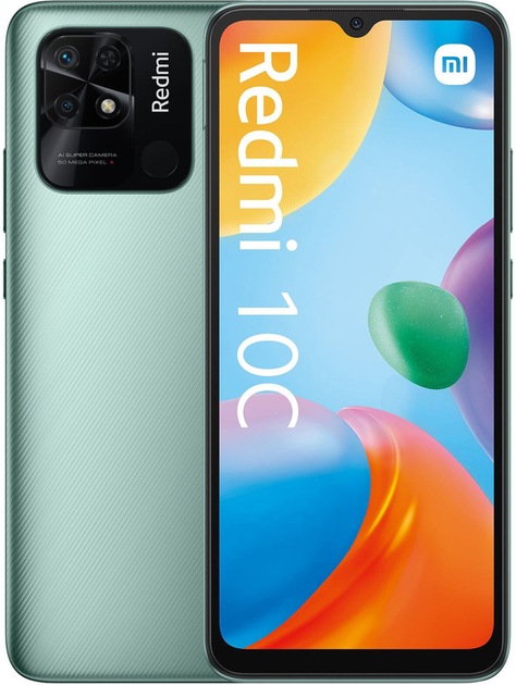 Мобільний телефон Xiaomi Redmi 10C 4/128GB DualSim Mint Green (MZB0B2YEU) - зображення 2