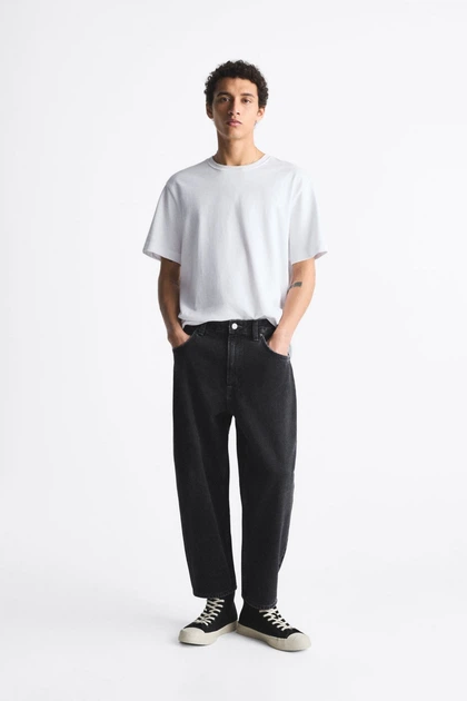 Джинсы свободного кроя Zara Relaxed Fit 31 черный 8727/405/800