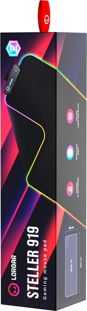 Игровая поверхность Lorgar Steller 919 RGB USB Gaming Black (LRG-GMP919) - изображение 12