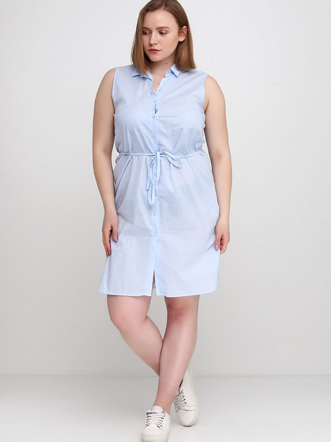 Акция на Сукня-сорочка міні літня жіноча H&M 0508564-005 38 Блакитна (СА2000001982174) от Rozetka