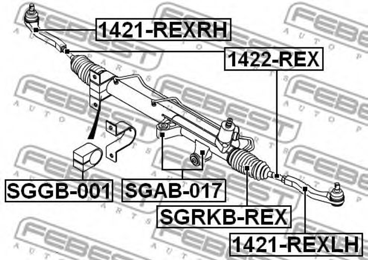 Тяга рулевая SSANGYONG REXTON 04- Пр-во FEBEST Febest (1422REX) - изображение 2