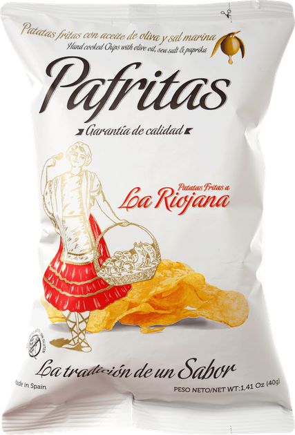 Упаковка картофельных чипсов Pafritas с копченой паприкой Риоха 40 г х 20 шт (0.8 кг) (8436004743131) - изображение 2