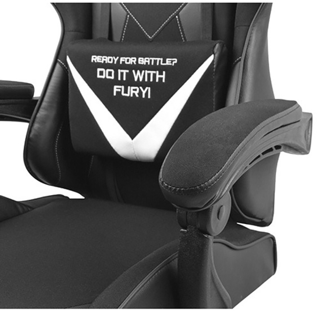 Fotel gamingowy Fury Gaming Chair Avenger L 60 mm Black-White (NFF-1711) - obraz 10