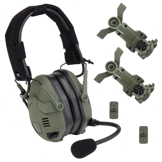 Навушники тактичні активні універсальні HD-16 Olive Оливкові - зображення 1