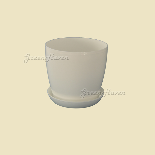 Вазон с подставкой Глянец Омела Белый 11см х10,5см, V=0,8л – фото ...