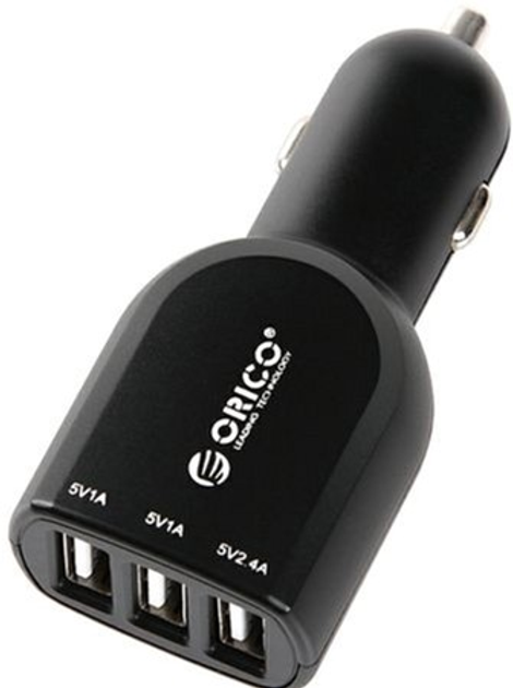 Автомобільний зарядний пристрій  Orico UCA-3U-BK 3x USB-A (6954301128021) - зображення 1