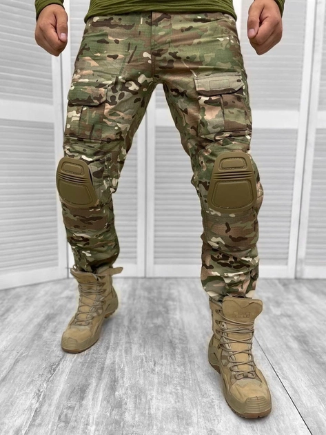 Тактичні військові штани ріп стоп із наколінниками Attack Хакі XL XXL - зображення 1