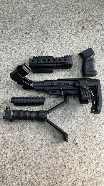 Тактичний обвіс (комплект) на Автомат Калашнікова АК-47 Attack чорний - зображення 1