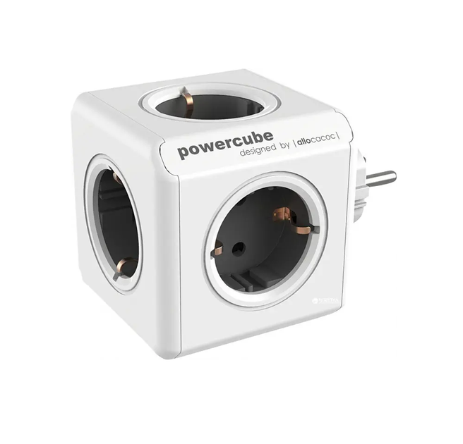 Мережевий розгалужувач Allocacoc PowerCube Original з заземленням 5 розеток, cірий (1100GY/DEORPC) - Фото 1 Мережевий розгалужувач Allocacoc PowerCube Original з заземленням 5 розеток, cірий (1100GY/DEORPC) - изображение 1