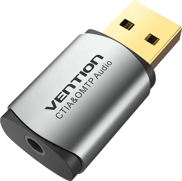 Звуковая карта Vention CDLH0 USB 3.5 мм jack Grey - изображение 1