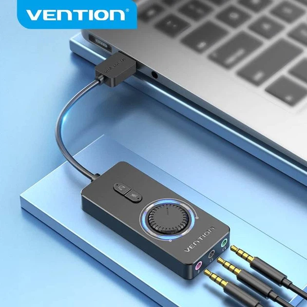 Звукова карта Vention CDRBB USB 3x3.5 мм jack volume control Black - зображення 3