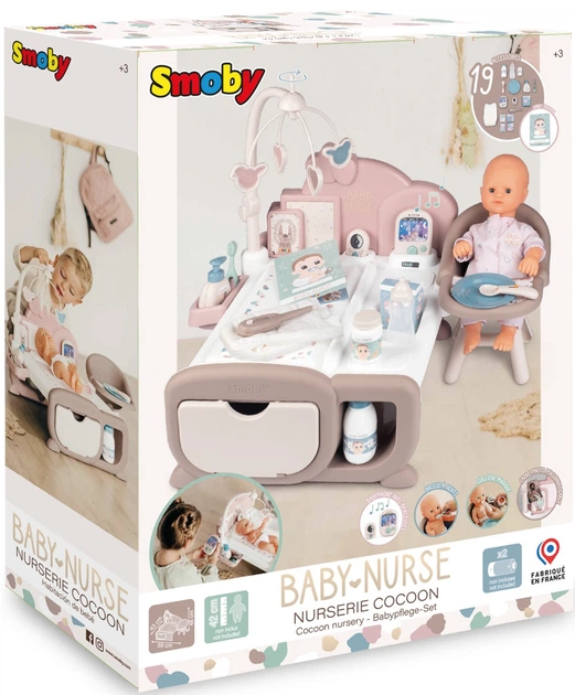 Centrum zabaw Smoby Toys Baby Nurse Cocoon Nursery Elektroniczny Kącik opiekunki (7600220379) - obraz 8